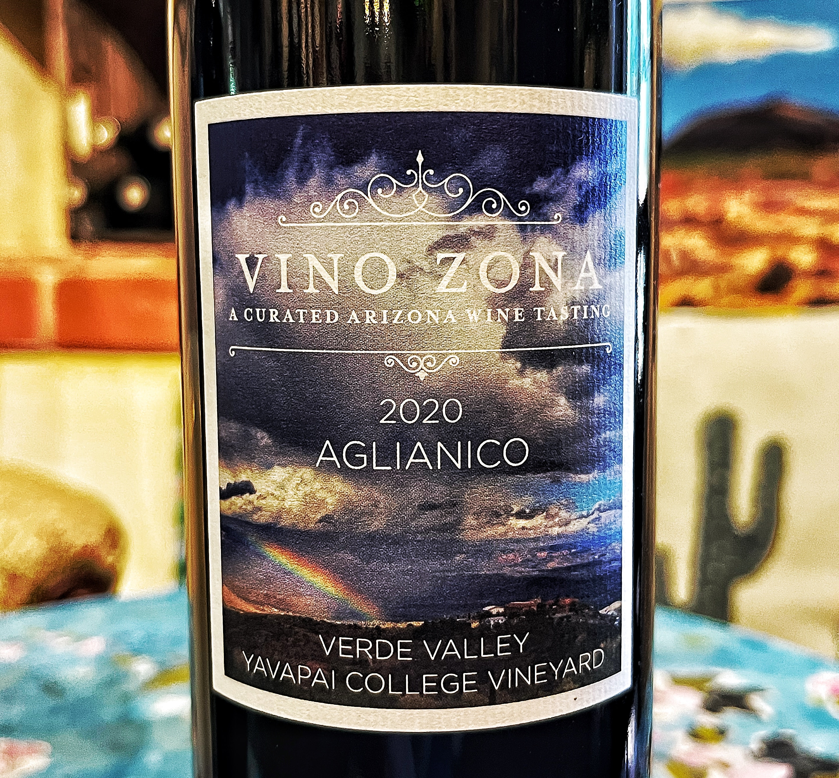 Vino Zona 2020 Aglianico wine bottle close-up